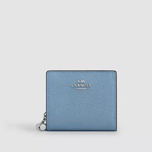 New Coach CBO77 Snap Wallet Shiny Pebble Leather Pool